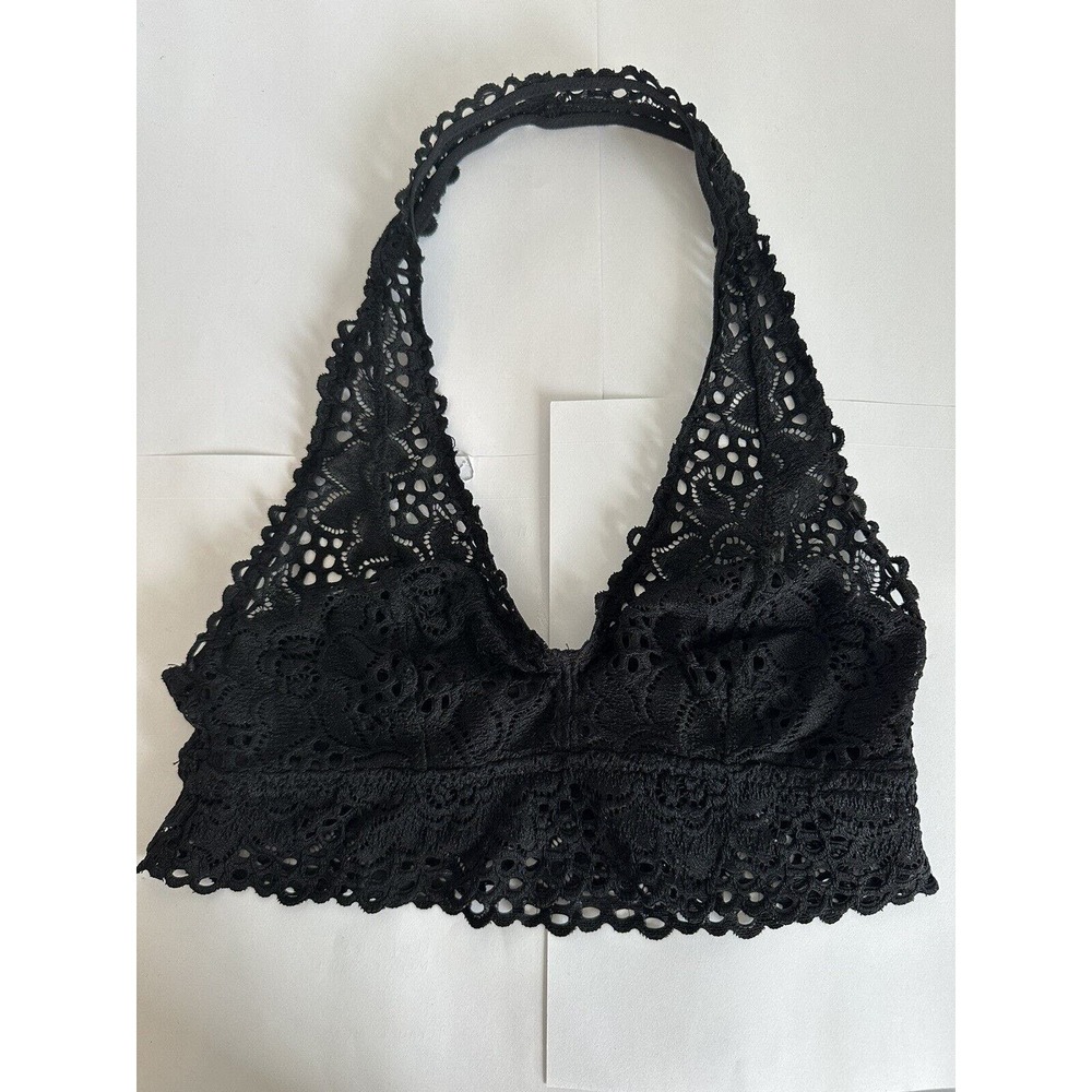 Aerie Lace Black Halter Bralette Intimates Size Womens Small